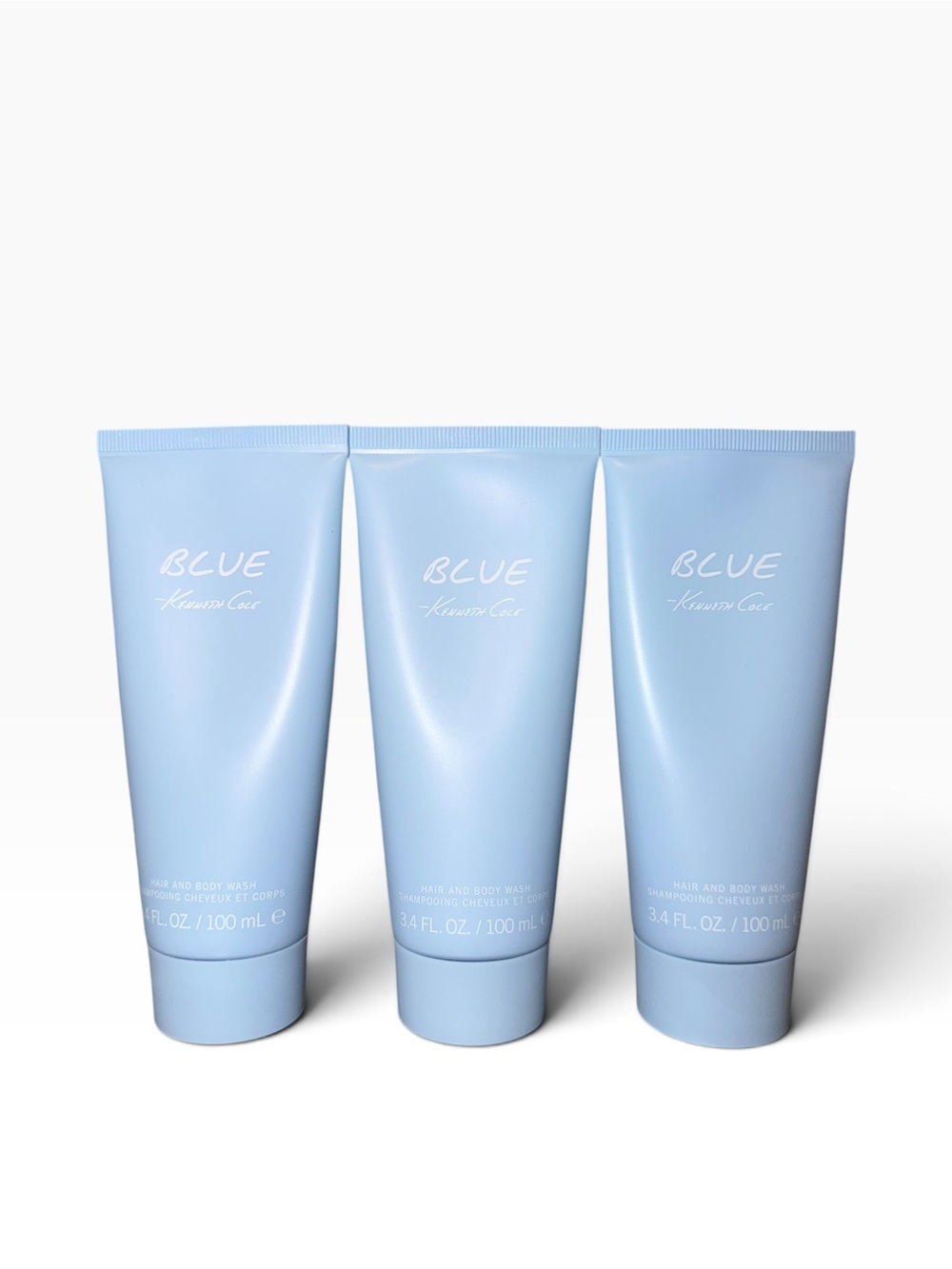 Kenneth Cole Blue Hair and Body Wash 3.4 oz Set of 3